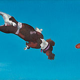 Leaping Dog and Frisbee No. 4