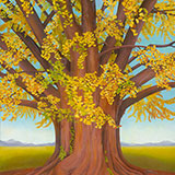 Ginkgo Tree with Golden Leaves